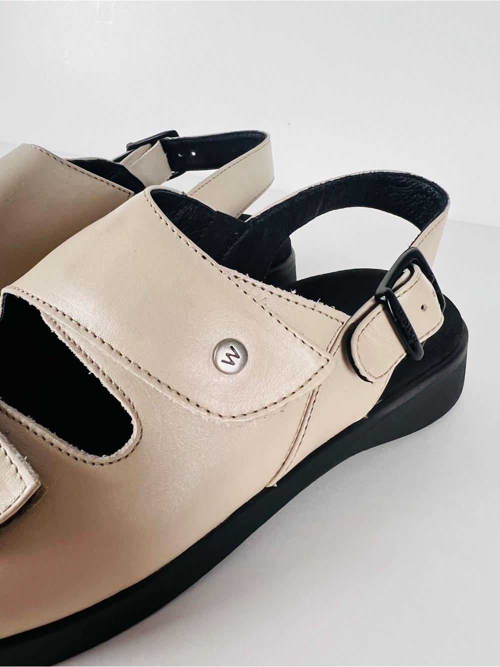 Wolky Nimes Leather Slingback Sandal in Linen Size 8 - Picture 5 of 15